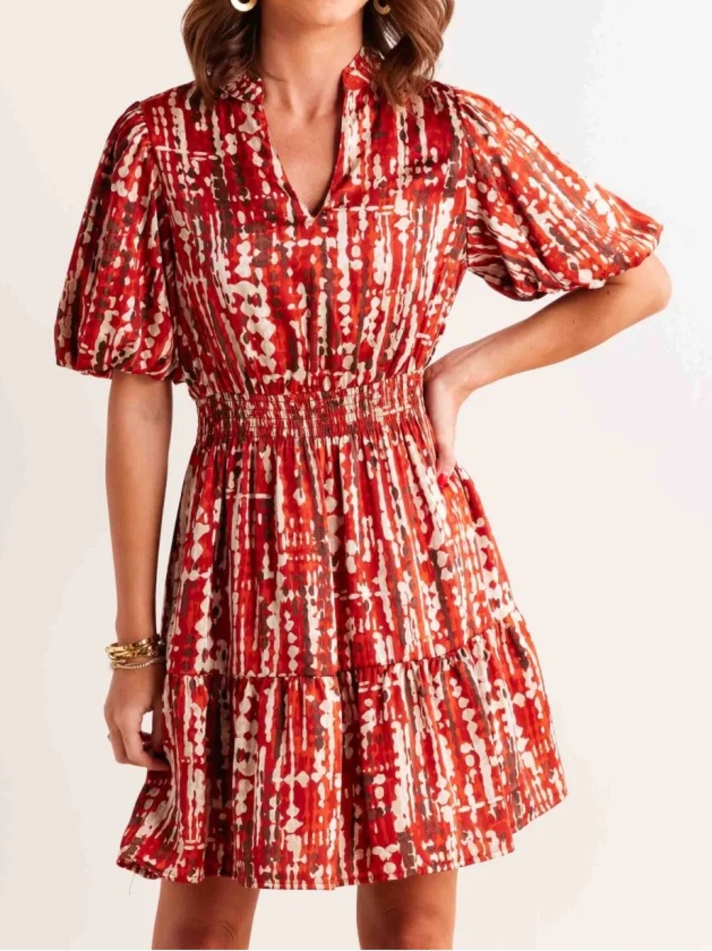 THML Autumn puff Sleeve Dress